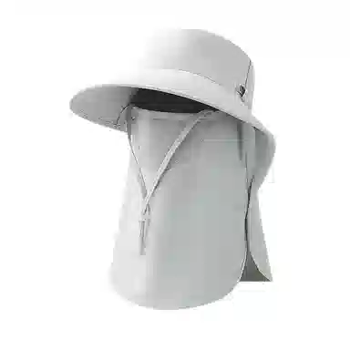 木林森 可折叠拆卸一体夏季户外登山钓鱼防紫外线遮阳大檐全脸防晒 锦纶 防晒帽 男女同款情侣款