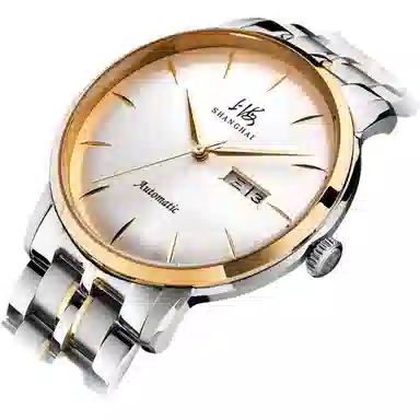 上海自动机械机芯 精钢表带 国表 男表 白色表盘 生活防水