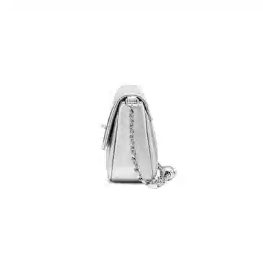 红蜻蜓 设计精致时尚潮流百搭小众高级感 牛皮 斜挎包 女款 银色