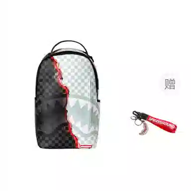 Sprayground Shark Logo Checkered Backpack