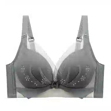 莫代尔 纯色网纱蝴蝶结聚拢无痕收副乳舒适文胸 女款