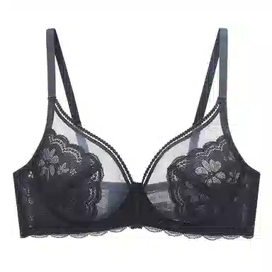 莫代尔 美背蕾丝透气无痕软支撑内衣收副乳大胸显小聚拢薄款软支撑防下垂性胸罩文胸 女款