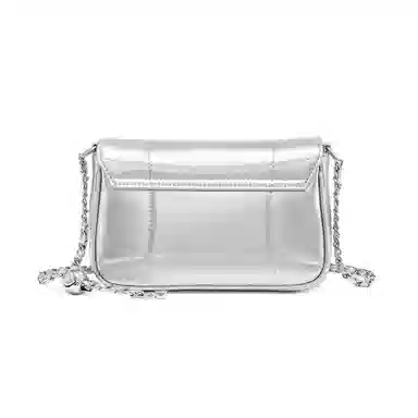 红蜻蜓 设计精致时尚潮流百搭小众高级感 牛皮 斜挎包 女款 银色