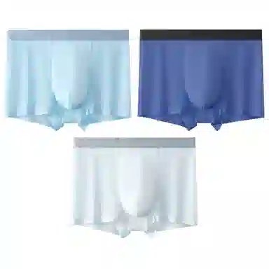 莫代尔 冰丝薄款透气四角裤青少年平角裤衩纯色简约弹力内裤 男款 组合装