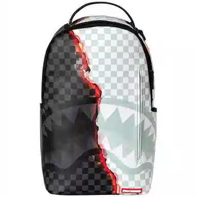Sprayground Shark Logo Checkered Backpack