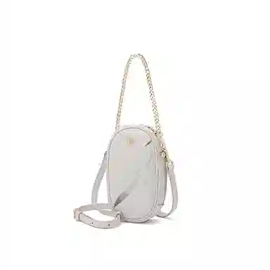 古伊西 柳系列 新中式国风刺绣工艺竖款小众设计配旗袍 手机包 牛皮 小号 女款 素雅白