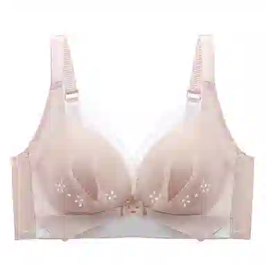 莫代尔 纯色网纱蝴蝶结聚拢无痕收副乳舒适文胸 女款