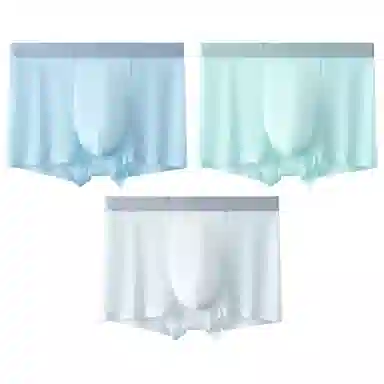 莫代尔 冰丝薄款透气四角裤青少年平角裤衩纯色简约弹力内裤 男款 组合装