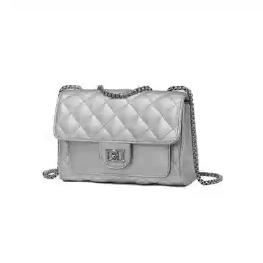 红蜻蜓 经典复古潮流时尚小众简约高级感通勤百搭菱格大容量 牛皮真皮 链条小方包斜挎单肩包 常规 女款 黑色/白色