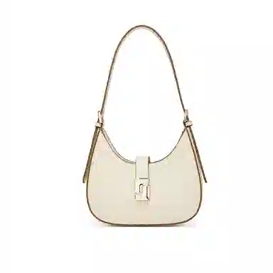 稻草人 韩系时尚简约潮流百搭高级感 聚氨酯革 单肩斜挎包 小号 女款 黑色/杏色/米白