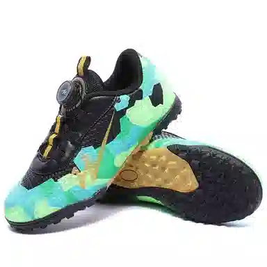 双星 运动舒适 专业草地抓地 减震防滑耐磨防水透气包裹性支撑轻便回弹 足球鞋 女款 黑绿