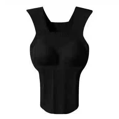 莫代尔 纯色罗纹简约针织发热保暖背心 女款