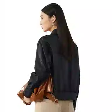 富铤 纯色拉链长袖棒球服 女款