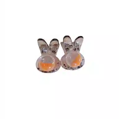 尚先生 甜美可爱兔兔小抓夹晕染国风圆珠顶夹半扎发夹减龄边夹碎发夹新款 发饰 女款