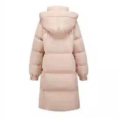 雅鹿 纯色加厚中长款长袖羽绒服 女款