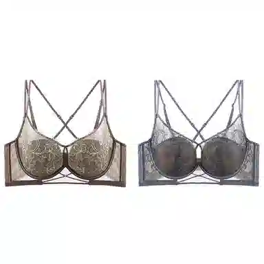 莫代尔 轻薄蕾丝芒果杯调整型收副乳聚拢矫正上托防下垂外扩大胸显小文胸 女款 组合装