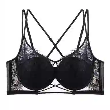 莫代尔 轻薄蕾丝芒果杯调整型收副乳聚拢矫正上托防下垂外扩大胸显小文胸 女款 组合装