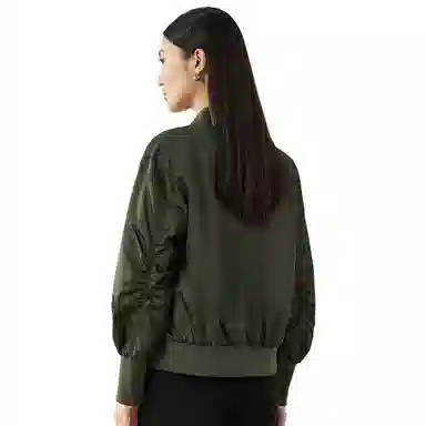 富铤 纯色拉链长袖棒球服 女款