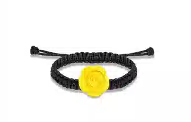 月斐 黄金玫瑰花 浪漫玫瑰转运珠本命年精致轻奢编绳可调节金山茶花好运莲莲花指环闺蜜款 足金 金戒指 男女同款情侣款