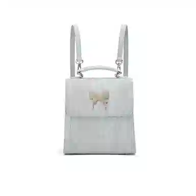 稻草人 小众蝴蝶翩翩设计高质感小众蝴蝶翩翩设计高质感 聚氨酯 手提包书包旅行双肩包 常规 女款 灰蓝/浅杏色/银灰