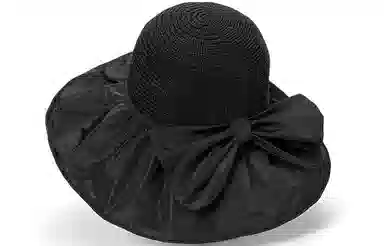 优幽兰 小众潮流大帽檐显脸小户外黑胶防紫外线 聚酯纤维 防晒帽 女款