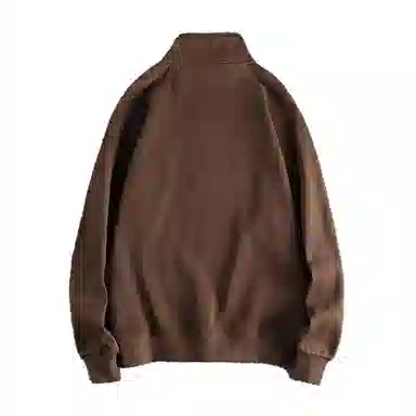 赞仕 重磅美式拉链立领套头植绒字母图案宽松潮流卫衣 男女同款