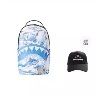 SPRAYGROUND x MET Museum Shark Logo Blue White Backpack