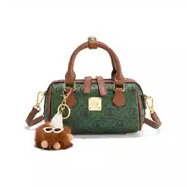 Miss Gail Boston Print Handbag Green