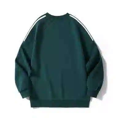 赞仕 美式街头字母印花圆领插肩休闲长袖卫衣 男女同款 墨绿色