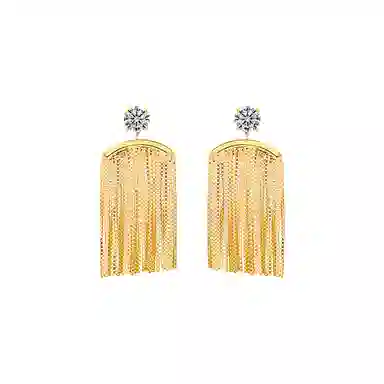 一撇一捺 夸张不对称新中式长款派对 合金 耳环 女款