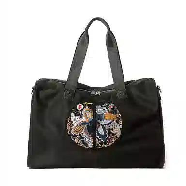 Master Canvas Butterfly Tote Bag Black