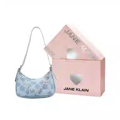 Jane Klain Blue Floral Chain Bag
