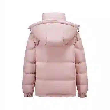 雅鹿 短款可拆卸连帽保暖纯色羽绒服 女款