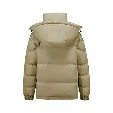 雅鹿 短款可拆卸连帽保暖纯色羽绒服 女款