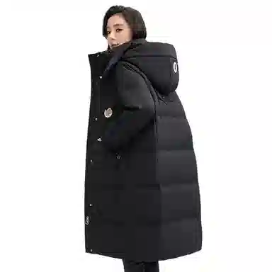 鸭鸭 纯色简约百搭加厚中长款羽绒服 女款