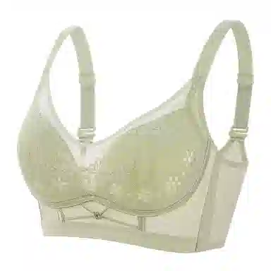 浪莎 内衣薄款大胸显小胸聚拢收副乳防下垂无钢圈蕾丝性感文胸 女款
