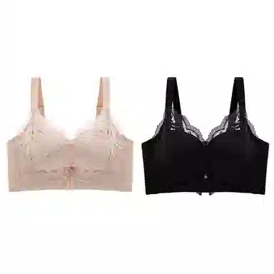 浪莎 内衣透气聚拢小胸上托收副乳防下垂无钢圈蕾丝文胸 女款