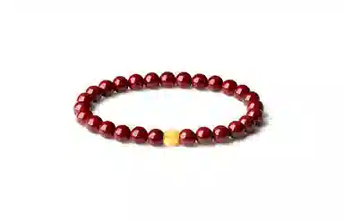 百利金 扭转乾坤 国潮新中式诸事顺利招财转运复古大气简约精致创意设计感 黄金手链 再造辰砂朱砂 玉石手串 男女同款情侣款