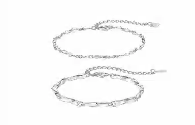 牧言 冷淡风气质简约小众设计高级感 光面立体交织镂空不规则爱心日常百搭手饰 合金 星月莫比乌斯手链 男女同款情侣款