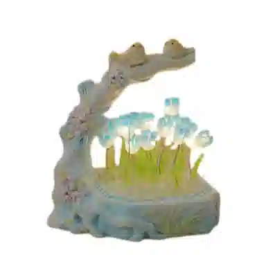 雄俊 花鸟郁金香小夜灯 文艺摆件 桌面装饰工艺品 玩具