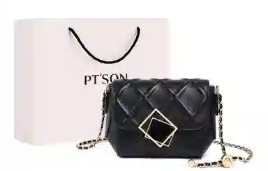PT'SON Quilted Chain Bag Black/Off-White