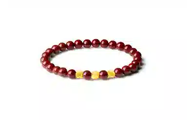 百利金 扭转乾坤 国潮新中式诸事顺利招财转运复古大气简约精致创意设计感 黄金手链 再造辰砂朱砂 玉石手串 男女同款情侣款