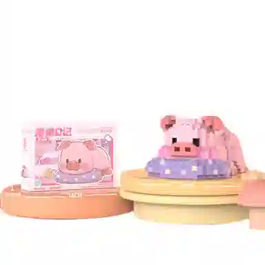 雄俊 可爱乐高积木卡通贪吃猪 益智拼装 玩具