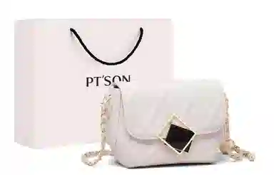PT'SON Quilted Chain Bag Black/Off-White