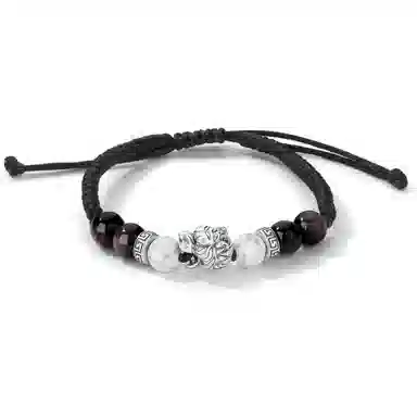 宝瑕 一夜豹富小众简约新中式国潮 黑曜石 手链 男款