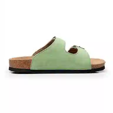 果洛菲 软木拖时尚外穿一字拖鞋 男女同款 绿色