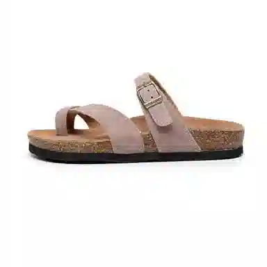 果洛菲 夏季套趾软木拖平底外穿防滑沙滩鞋夹角人字拖鞋 男女同款