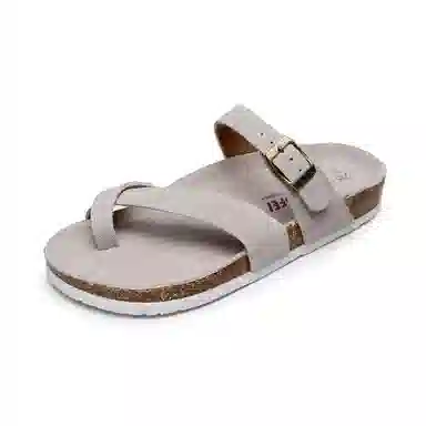 果洛菲 夏季套趾软木拖平底外穿防滑沙滩鞋夹角人字拖鞋 男女同款