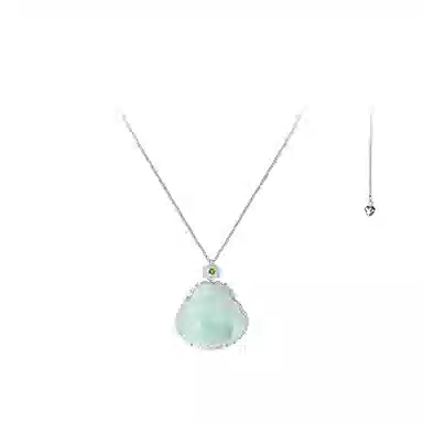 七小匠 国潮 弥勒佛 复古轻奢 小众设计时尚高级感 冰种 项链 女款