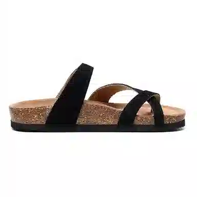 果洛菲 夏季套趾软木拖平底外穿防滑沙滩鞋夹角人字拖鞋 男女同款